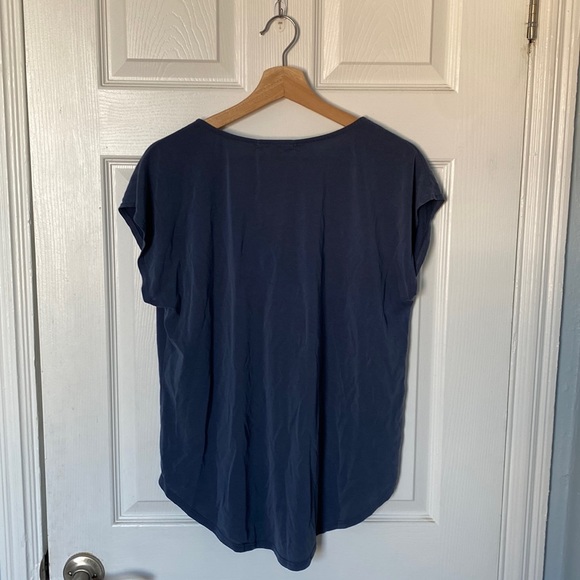 Blue casual top with decorative zip front - blue - L - Picture 2 of 6
